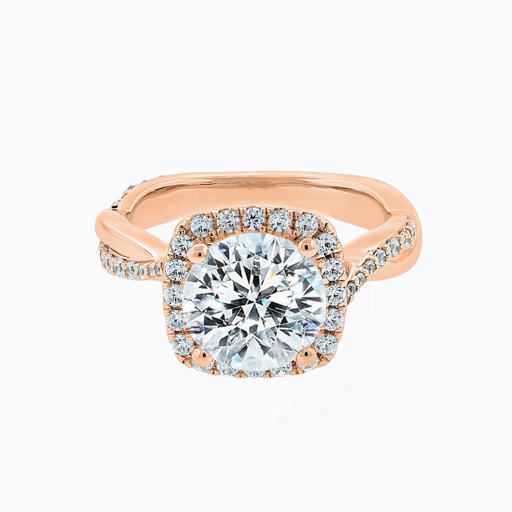 
          
          Load image into Gallery viewer, Teana Lab Created Diamond Round Halo Pave Diamonds Platinum Ring
          
          