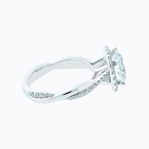 
          
          Load image into Gallery viewer, 1.25ct Teana Lab Diamond Round Halo Pave Diamonds 18k White Gold Ring
          
          