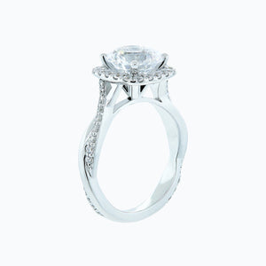 
          
          Load image into Gallery viewer, Teana Round Halo Pave Diamonds Ring
          
          