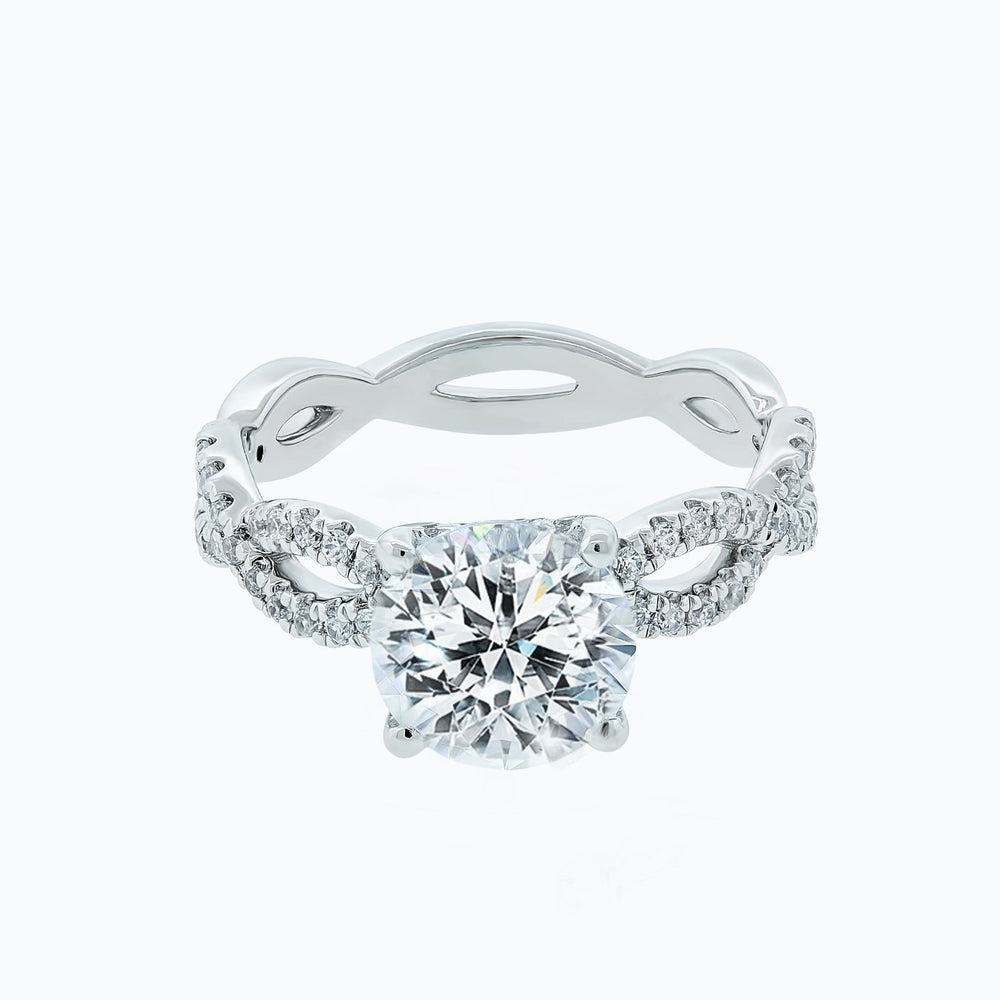 
          
          Load image into Gallery viewer, 1.75ct Teresa Lab Diamond Round Pave Diamonds 18k White Gold Ring
          
          