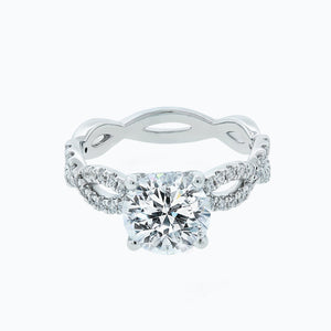 
          
          Load image into Gallery viewer, 2.50ct Teresa Lab Diamond Round Pave Diamonds 18k White Gold Ring
          
          