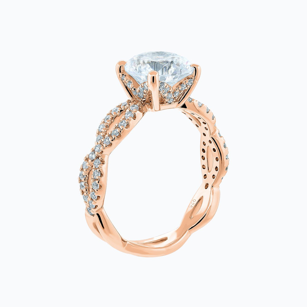 
          
          Load image into Gallery viewer, Teresa Round Pave Diamonds Ring 18K Rose Gold
          
          
