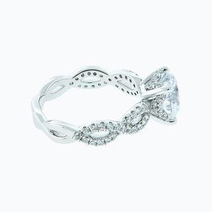 
          
          Load image into Gallery viewer, Teresa Moissanite Round Pave Diamonds 18k White Gold Ring In Stock
          
          