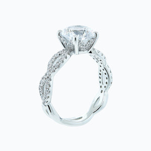 
          
          Load image into Gallery viewer, 1.75ct Teresa Lab Diamond Round Pave Diamonds 18k White Gold Ring
          
          