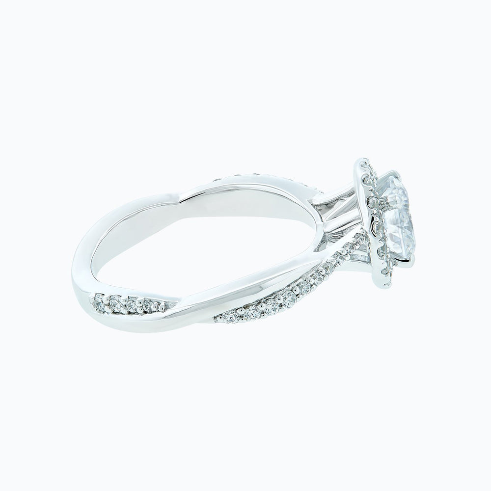 
          
          Load image into Gallery viewer, Troy Lab Created Diamond Round Halo Pave Diamonds White Gold Ring
          
          