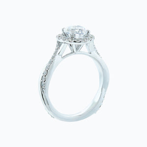 
          
          Load image into Gallery viewer, 1.75ct Troy Lab Diamond Round Halo Pave Diamonds 18k White Gold Ring
          
          