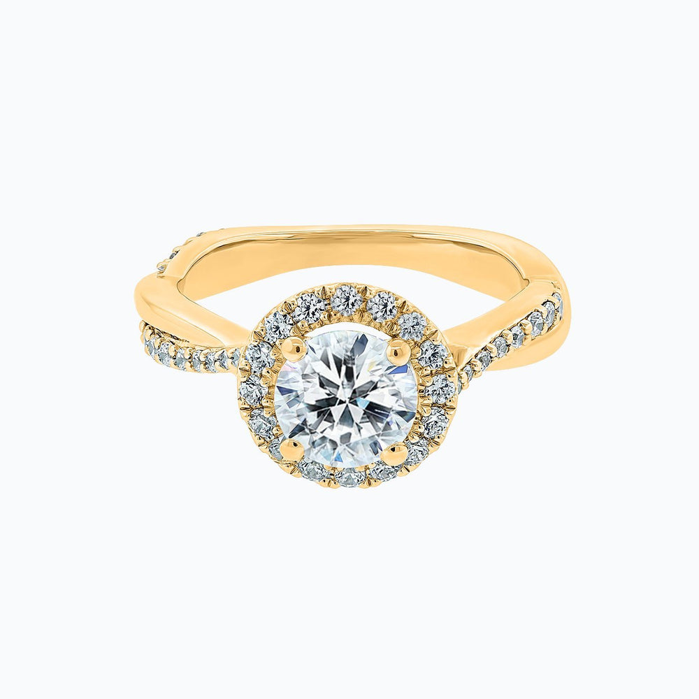 
          
          Load image into Gallery viewer, Troy Lab Created Diamond Round Halo Pave Diamonds White Gold Ring
          
          