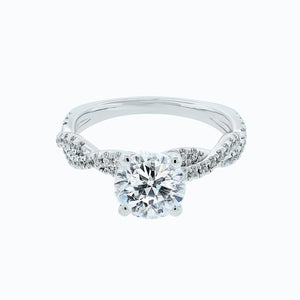 
          
          Load image into Gallery viewer, 1.20ct Talia Moissanite Round Pave Diamonds 18k White Gold Ring
          
          