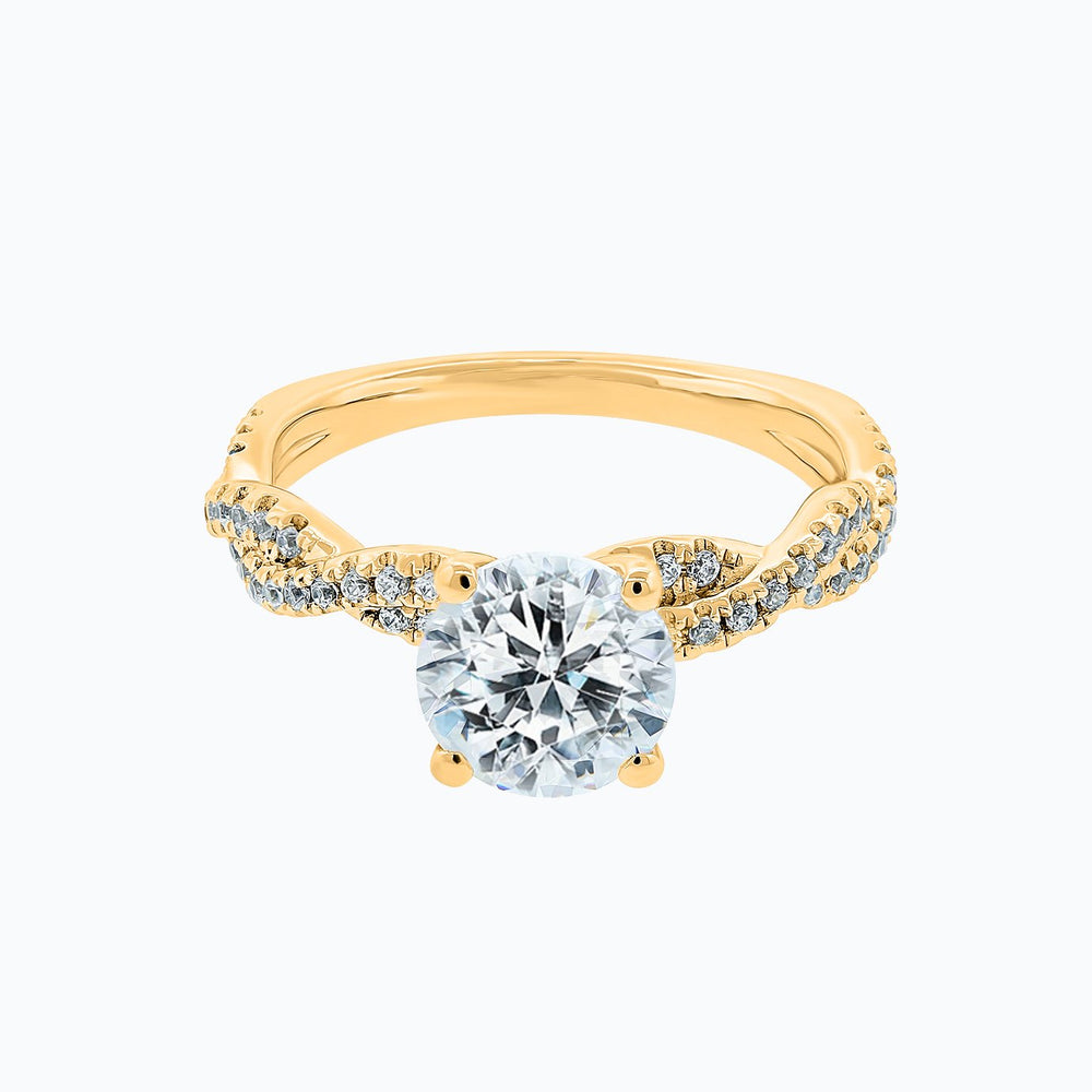 Talia Round Pave Diamonds Ring 18K Yellow Gold