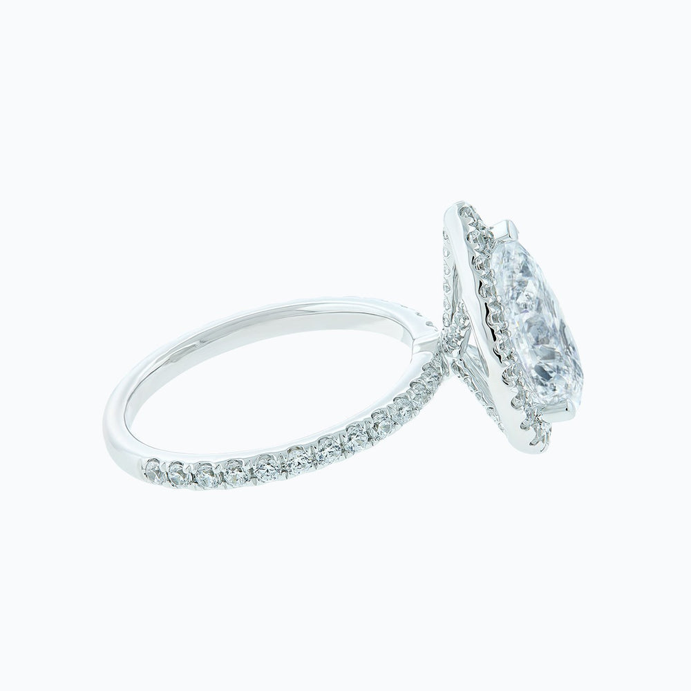 
          
          Load image into Gallery viewer, Netta Pear Halo Pave Diamonds Ring Platinum
          
          