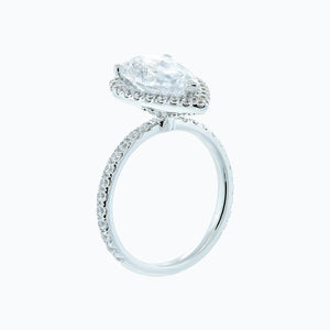 
          
          Load image into Gallery viewer, Netta Lab Created Diamond Pear Halo Pave Diamonds Ring
          
          