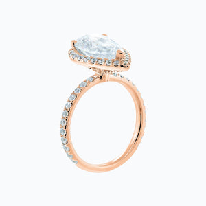 
          
          Load image into Gallery viewer, Netta Moissanite Pear Halo Pave Diamonds Rose Gold Ring
          
          