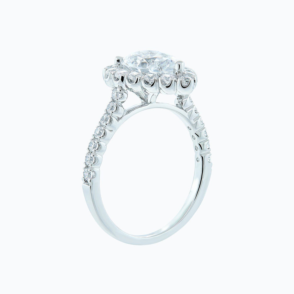 
          
          Load image into Gallery viewer, Nigella Moissanite Pear Halo Pave Diamonds Platinum Ring
          
          