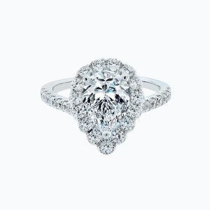
          
          Load image into Gallery viewer, Nigella Moissanite Pear Halo Pave Diamonds Ring
          
          