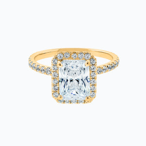
          
          Load image into Gallery viewer, Nonee Radiant Halo Pave Diamonds Ring 14K Yellow Gold
          
          