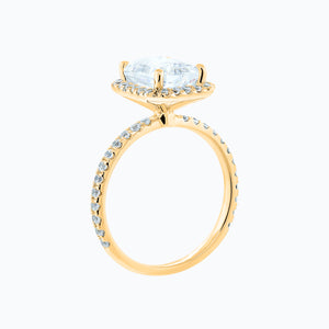 
          
          Load image into Gallery viewer, Nonee Lab Created  Diamond Radiant Halo Pave Diamonds Yellow Gold Ring
          
          