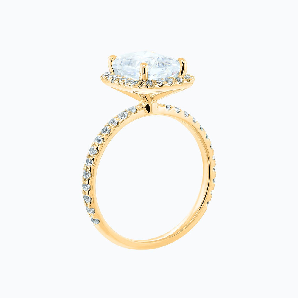 
          
          Load image into Gallery viewer, Nonee Radiant Halo Pave Diamonds Ring 18K Yellow Gold
          
          