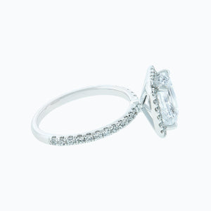 
          
          Load image into Gallery viewer, 2.00ct Nonee Lab Created  Diamond Radiant Halo Pave Diamonds 18k White Gold Ring
          
          
