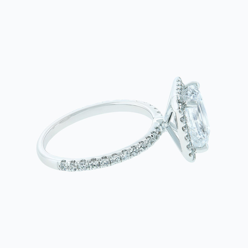 
          
          Load image into Gallery viewer, 1.80ct Nonee Moissanite Radiant Halo Pave Pave Diamonds 18k White Gold Ring
          
          