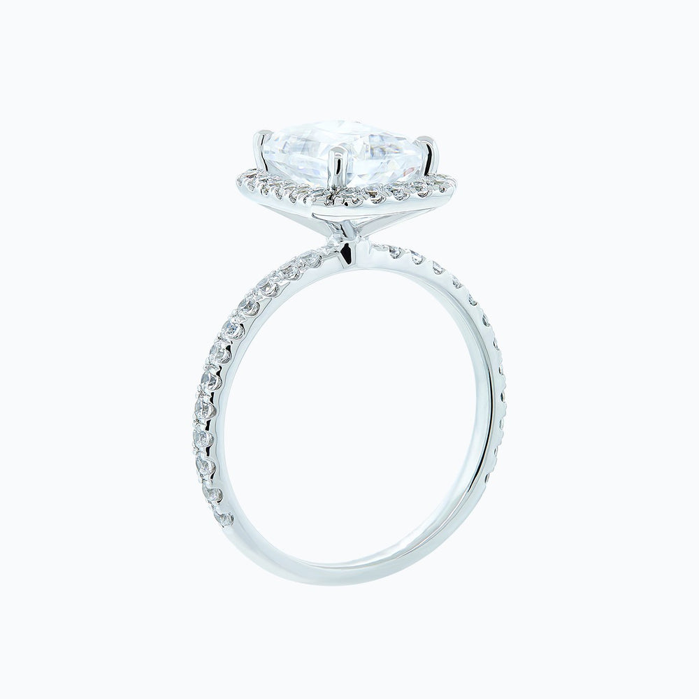 
          
          Load image into Gallery viewer, 1.80ct Nonee Moissanite Radiant Halo Pave Pave Diamonds 18k White Gold Ring
          
          