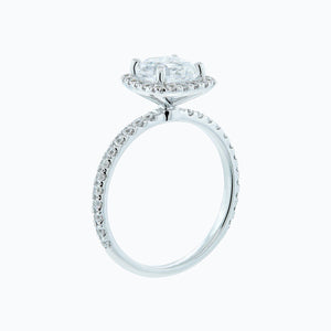 
          
          Load image into Gallery viewer, Novella Cushion Halo Pave Diamonds 18k White Gold Semi Mount Engagement Ring
          
          
