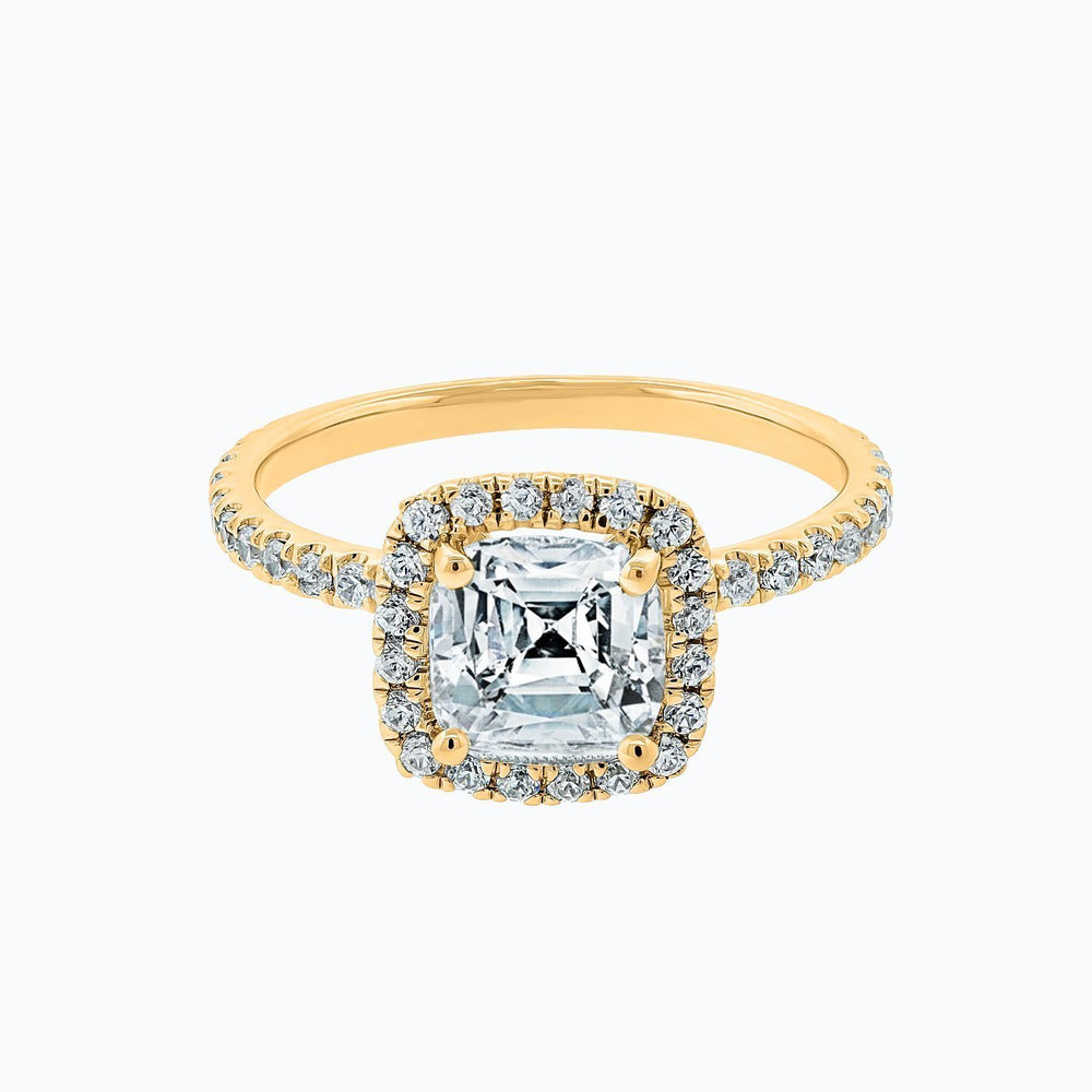 
          
          Load image into Gallery viewer, Novella Lab Created Diamond Cushion Halo Pave Diamonds Rose Gold Ring
          
          