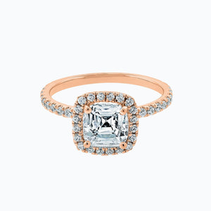 
          
          Load image into Gallery viewer, Novella Lab Created Diamond Cushion Halo Pave Diamonds White Gold Ring
          
          