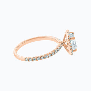 
          
          Load image into Gallery viewer, Novella Cushion Halo Pave Diamonds Ring 18K Rose Gold
          
          