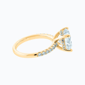 
          
          Load image into Gallery viewer, Amalia Lab Created Diamond Round Pave Diamonds Yellow Gold Ring
          
          