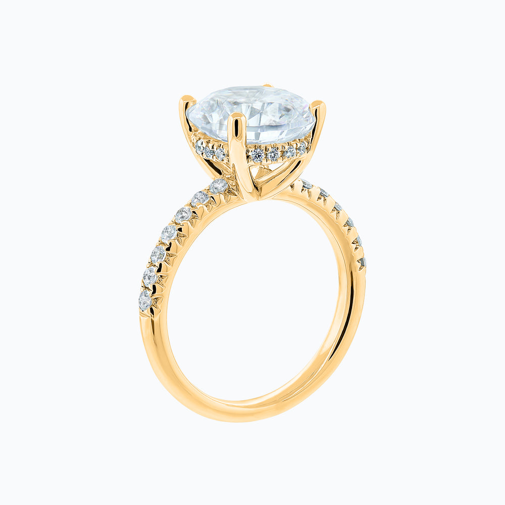 
          
          Load image into Gallery viewer, Amalia Lab Created Diamond Round Pave Diamonds Yellow Gold Ring
          
          