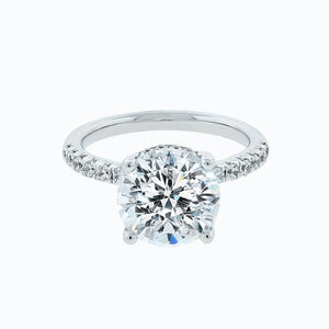 
          
          Load image into Gallery viewer, 3.50ct Amalia Lab Diamond Round Pave Diamonds 18k White Gold Ring
          
          