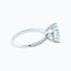 
          
          Load image into Gallery viewer, 1.25ct Amalia Lab Diamond Round Pave Diamonds 18k White Gold Ring
          
          