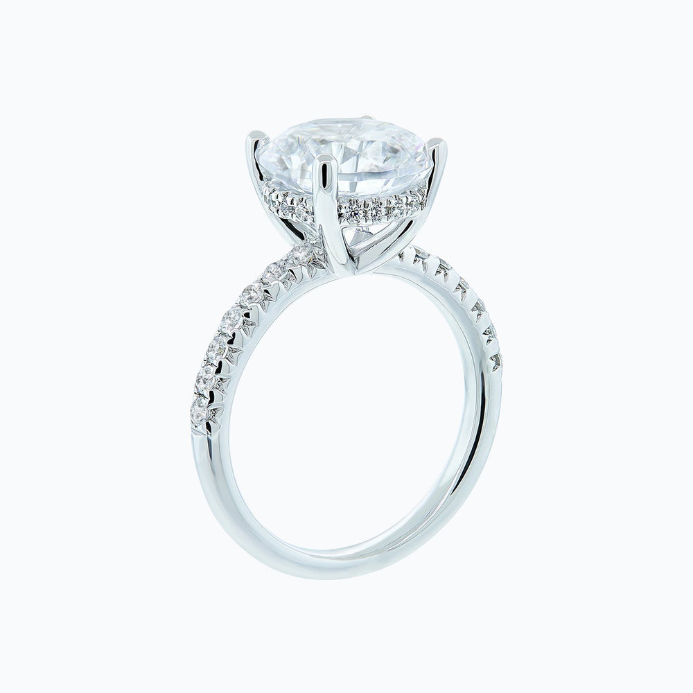 
          
          Load image into Gallery viewer, 1.50ct Amalia Moissanite Round Pave Diamonds 18k White Gold Ring
          
          