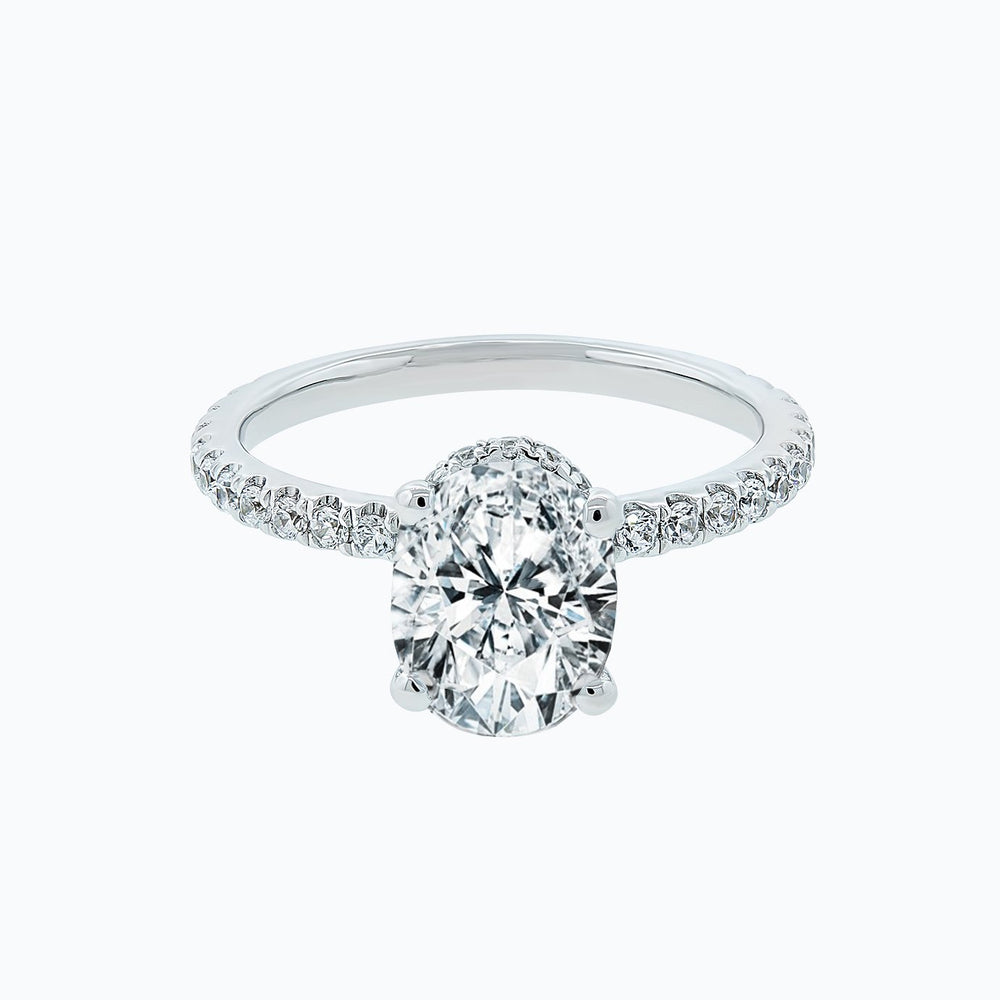 
          
          Load image into Gallery viewer, Alessia Moissanite Oval Pave Diamonds White Gold Ring
          
          
