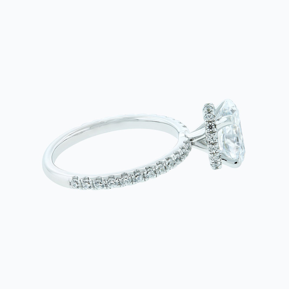 
          
          Load image into Gallery viewer, 1.50ct Alessia Lab Created Diamond Oval Pave Diamonds 18k White Gold Ring
          
          