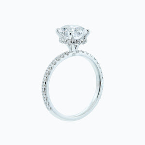 
          
          Load image into Gallery viewer, 3.00ct Alessia Lab Created Diamond Oval Pave Diamonds 18k White Gold Ring
          
          