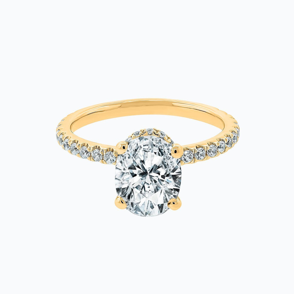 Alessia Lab Created Diamond Oval Pave Diamonds Yellow Gold Ring