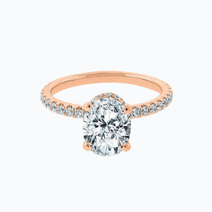 
          
          Load image into Gallery viewer, Alessia Oval Pave Diamonds Ring 14K Rose Gold
          
          