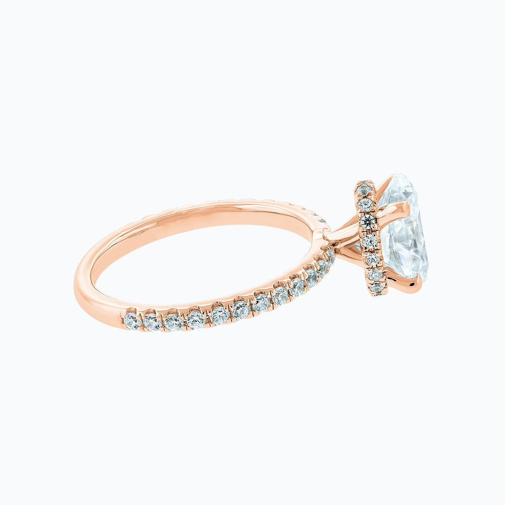 
          
          Load image into Gallery viewer, Alessia Moissanite Oval Pave Diamonds Rose Gold Ring
          
          