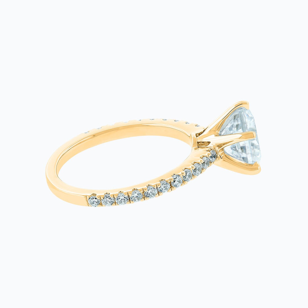 
          
          Load image into Gallery viewer, Agata Moissanite Round Pave Diamonds Yellow Gold Ring
          
          