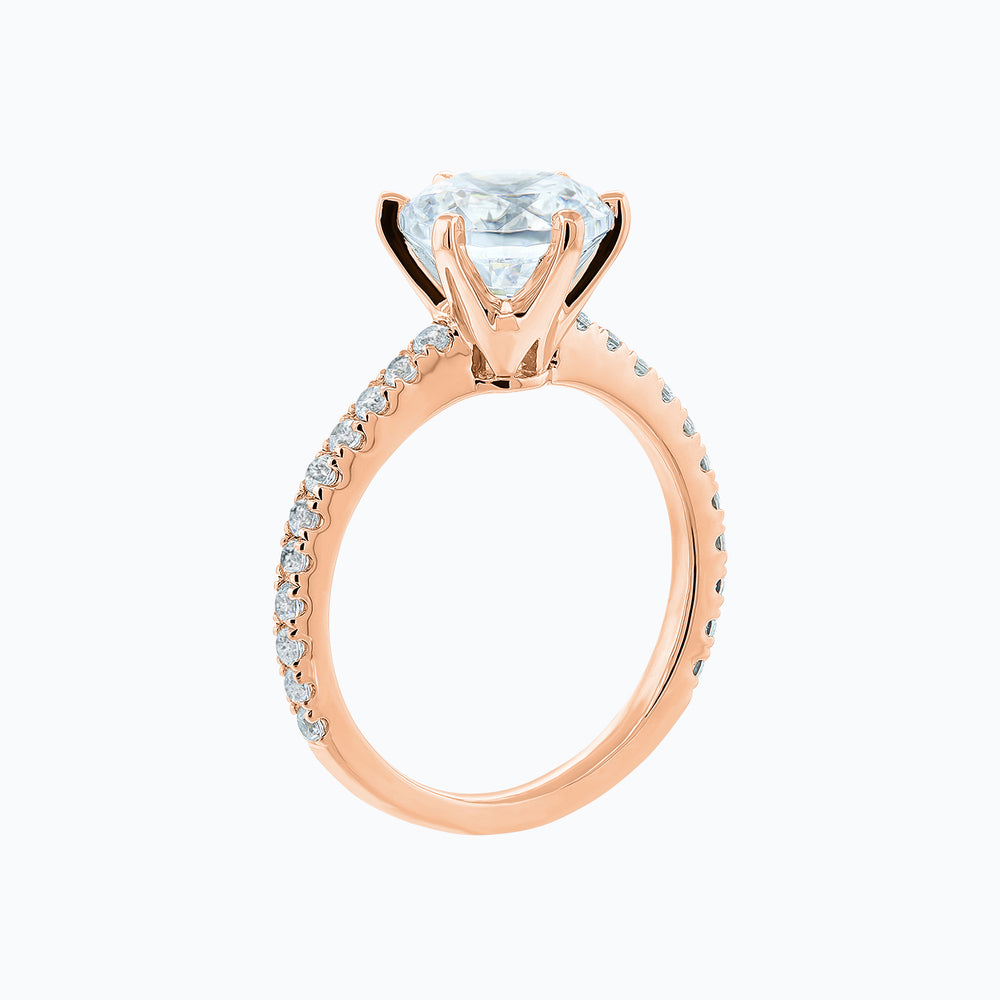 
          
          Load image into Gallery viewer, Agata Lab Diamond Round Pave Diamonds Rose Gold Ring
          
          