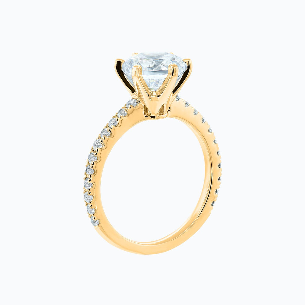 
          
          Load image into Gallery viewer, Agata Moissanite Round Pave Diamonds Yellow Gold Ring
          
          