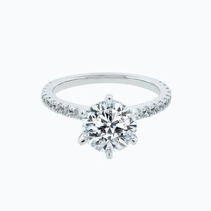 
          
          Load image into Gallery viewer, 1.75ct Agata Lab Diamond Round Pave Diamonds 18k White Gold Ring
          
          