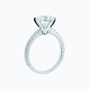 
          
          Load image into Gallery viewer, 3.10ct Agata Moissanite Round Pave Diamonds 18k White Gold Ring
          
          
