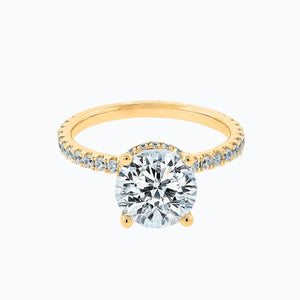 
          
          Load image into Gallery viewer, Adeline Moissanite Round Pave Diamonds Yellow Gold Ring
          
          