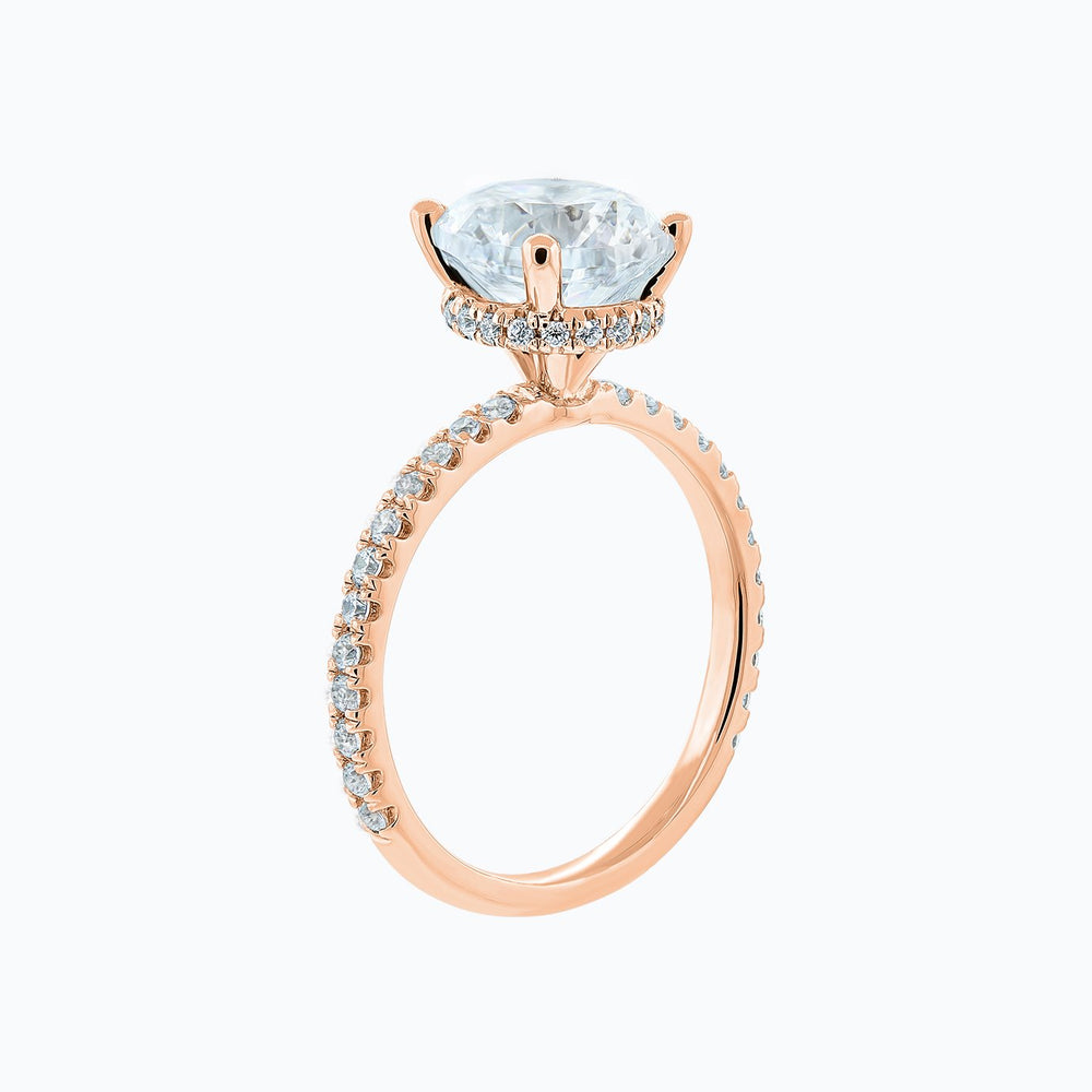 
          
          Load image into Gallery viewer, Adeline Moissanite Round Pave Diamonds Rose Gold Ring
          
          
