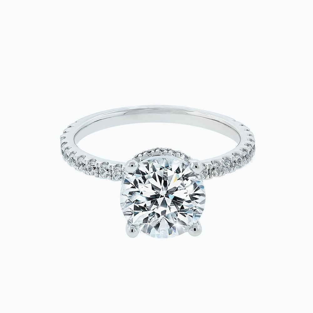 
          
          Load image into Gallery viewer, 2.00ct Adeline Lab Diamond Round Pave Diamonds 18k White Gold Ring
          
          