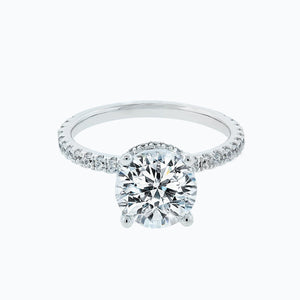 
          
          Load image into Gallery viewer, 1.00ct Adeline Moissanite Round Pave Diamonds 18k White Gold Ring
          
          