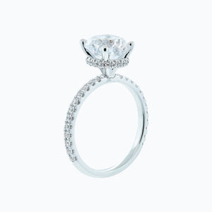 
          
          Load image into Gallery viewer, 1.00ct Adeline Moissanite Round Pave Diamonds 18k White Gold Ring
          
          