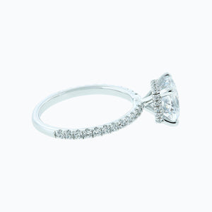 
          
          Load image into Gallery viewer, 3.00ct Adalia Lab Created Diamond Cushion Pave Diamonds 18k White Gold Ring
          
          